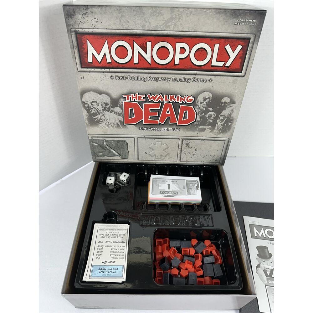 THE WALKING DEAD Monopoly - Survival Edition BOARD GAME Family Game Night Horror
